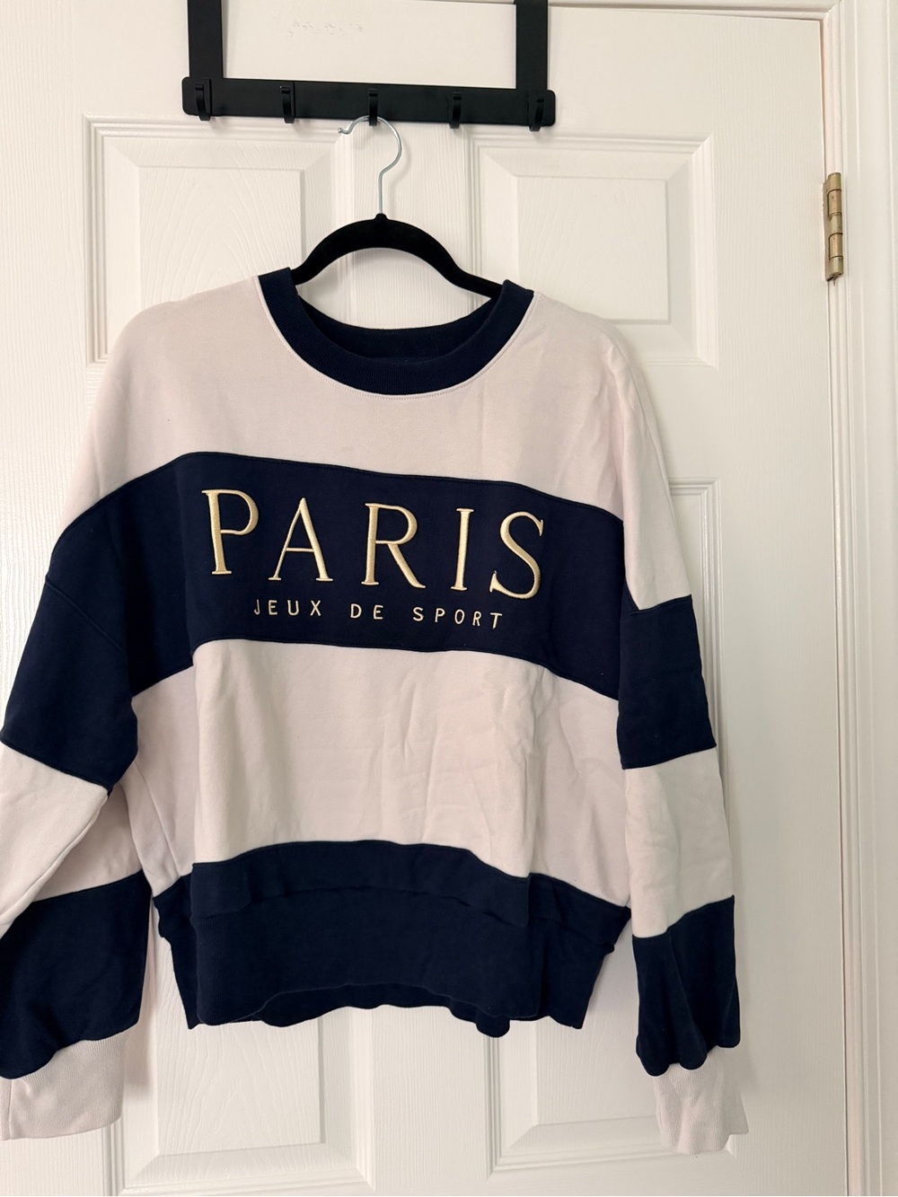 Abercrombie & Fitch Paris Colorblock Crew - Navy & White